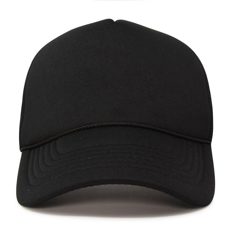 DALIX Plain Trucker Hat Mesh Cap in Black - Image 2